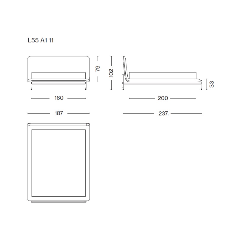 Cassina ESOSOFT Bett - Skizze