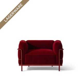 Cassina 3 Fauteuil Grand Confort, grand modèle, durable, 60, Rot/Samt Rot