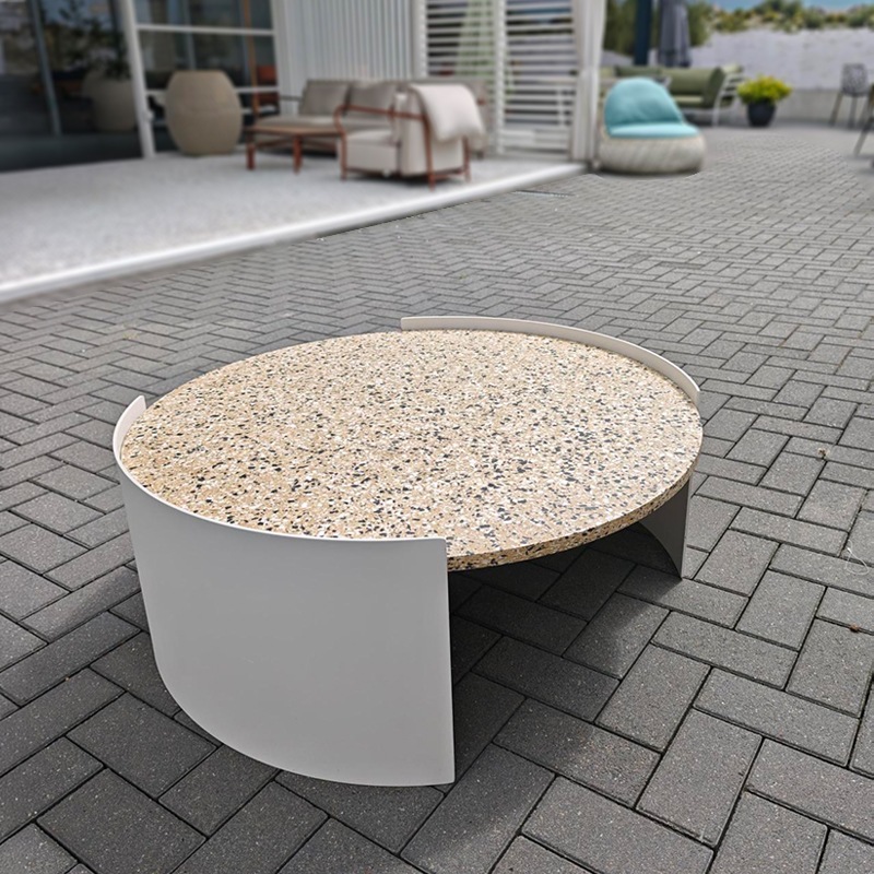 Cassina BOWY OUTDOOR Couchtisch Ø 90 cm, Avorio/Bianco Grigio