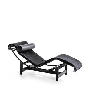 Cassina 4 Chaise longue à reglage continu, noire