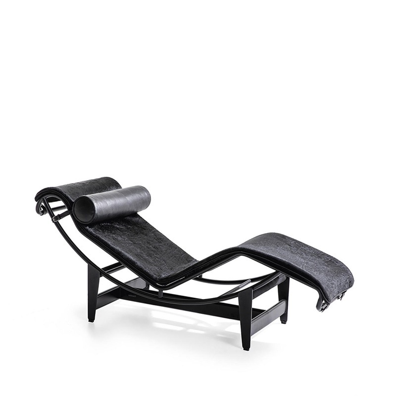 Cassina 4 Chaise longue à reglage continu, noire