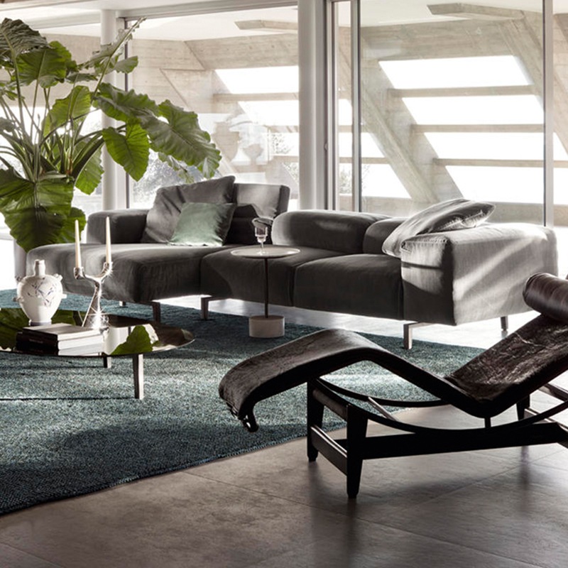 Cassina 4 Chaise longue à reglage continu, noire